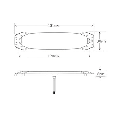 Directional LED Amber 12-24V Permanent Mount